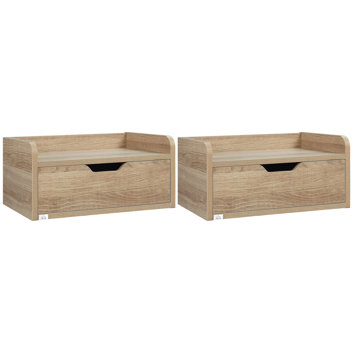 Aurora Floating Nightstand Set of 2, Nightstand with Drawer