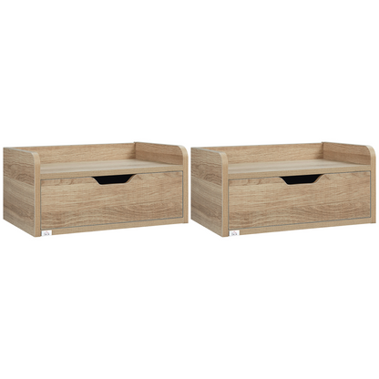 Aurora Floating Nightstand Set of 2, Nightstand with Drawer