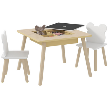 Bellaplay 3-Piece Toddler Table and Chairs Set for Nursery, Playroom
