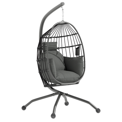Esterno Egg Chair Outdoor Indoor Garden Swing Chair, Folding Basket