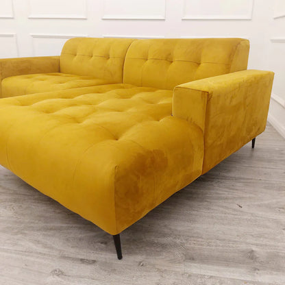 Oslo Premium Plush Velvet Fabric Corner 2 Piece Open Plan Sofa In 6 Colours