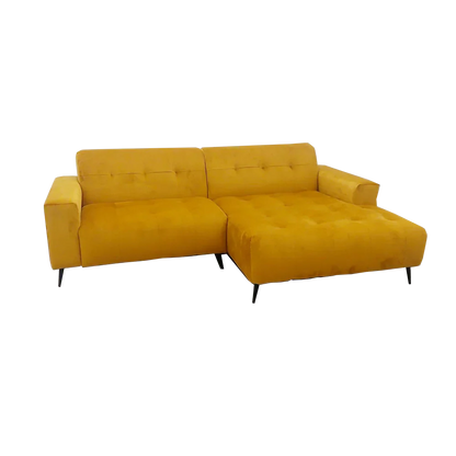 Oslo Premium Plush Velvet Fabric Corner 2 Piece Open Plan Sofa In 6 Colours