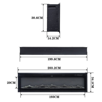 70/80/100 Inch Electric Fireplace with Remote 9 Flame Colours Freestanding Fireplaces
