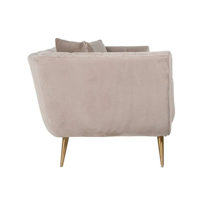 Richmond Interiors Khaki Velvet Sofa with Brushed Gold Legs