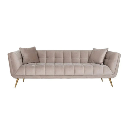 Richmond Interiors Khaki Velvet Sofa with Brushed Gold Legs