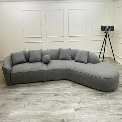 The Pebble Grey Boucle Fabric Premium Sofa