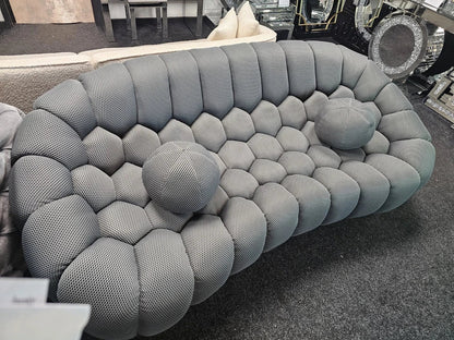 Bella Grey Bubble Cloud Boucle Velvet 3 Seater Sofa