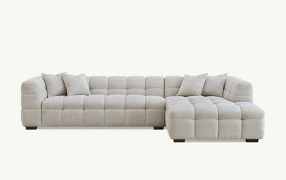 The Bubble Ivory White Boucle Fabric Right Hand Corner Tribeca Sofa