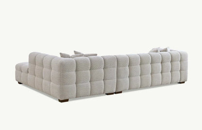 The Bubble Ivory White Boucle Fabric Left Hand Corner Tribeca Sofa