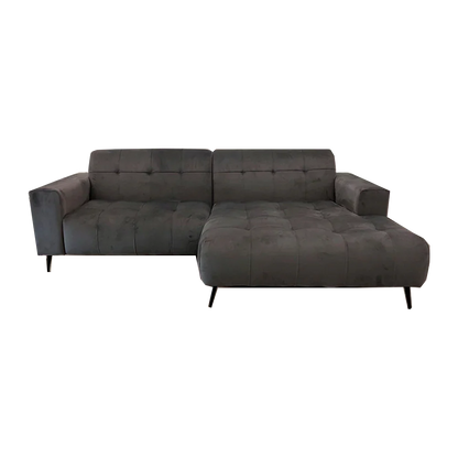 Oslo Premium Plush Velvet Fabric Corner 2 Piece Open Plan Sofa In 6 Colours
