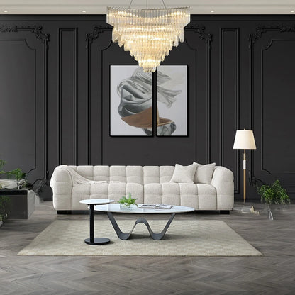 The Bubble Tribeca Ivory White Boucle 3 Seater Premium Sofa Boucle Fabric