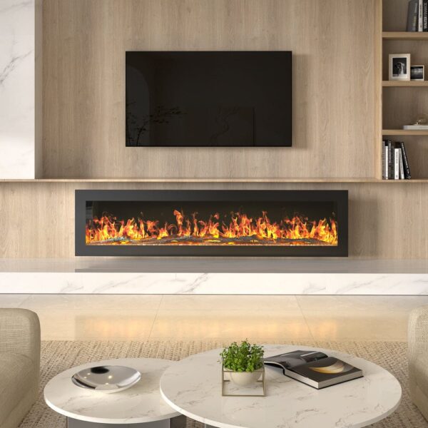 Living Room Electric Heater - Wall Mounted - 9 Colour LED Flame Effect - With Remote Control - Image 3